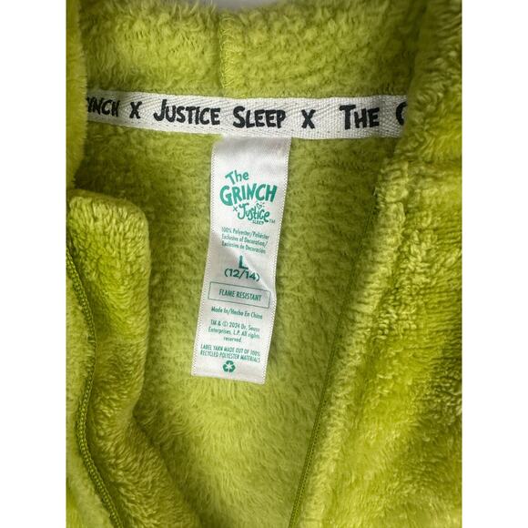 The Grinch x Justice One Piece Pajamas PJ Size 12-14 Girls Christmas Costume Kid - Picture 10 of 16